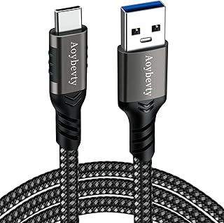 كيبل USB A الى USB C 6.6 قدم، نقل بيانات 10 جيجابايت في الثانية وكابل شحن سريع 60 واط 3 امبير، كيبل USB C 3.1/3.2 لاجهزة اندرويد اوتو سامسونج S21/S20/S10/نوت 20، ايباد برو، سوني XZ، ال جي، اجهزة نوع C