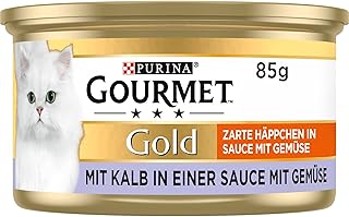 Gourmet Purina Gourmet Gold Delicate Appetizers in Sauce with Vegetables Wet Cat Food with Veal and Vegetables, Pack of 12 (12 x 85 g)