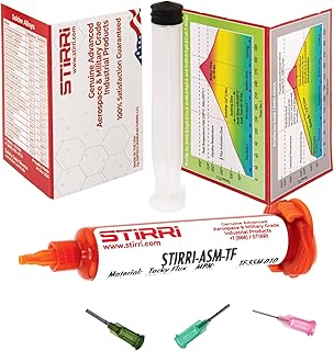 تدفق لحام عالمي غير نظيف ASM-TF من ستيري - مجموعة حقنة 10 غرام - تدفق لحام أساسي لاتصالات دقيقة وموثوقة - مثالي لتطبيقات اللحام السائل