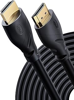 كيبل 4K HDMI عالي السرعة (15 متر) من باور بير وصلات مطاطية وذهبية، 4K @60Hz، دقة UHD 2K 1080P يدعم قناة عودة الصوت، متوافق مع اللابتوب، الشاشة، بلاي ستيشن 5/4، اكس بوكس وان، تلفزيون فاير وابل، واكثر