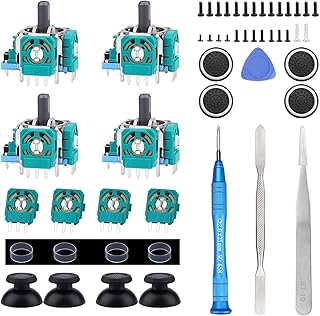 4 قطع من عصي التحكم التناظرية ثلاثية الابعاد بديلة لوحدة التحكم دوال سينس لجهاز بلاي ستيشن 5 مع مجموعة مفكات اصلاح لوحدة تحكم بلاي ستيشن 5