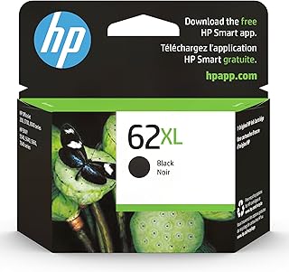 HP حبر اسود عالي الإنتاجية 62XL | يعمل مع سلسلة HP ENVY 5540، 5640، 5660، 7640، HP OfficeJet 5740، سلسلة 8040، HP OfficeJet Mobile 200، 250 Series | مؤهل للحبر الفوري | C2P05AN