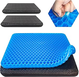 Large Gel Seat Cushion For Long Sitting With 2 Non-Slip Covers,Soft & Breathable,Chair Cushion,Car seat Cushion,Office seat Cushion,Seat Cushion for Desk Chair,Wheelchair Cushion,Cooling Chair Cushion