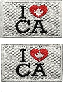 Uijokdef Uijokdef 2 PCS Canada Flag Patches Hook and Loop Fastener Embroidered Tactical Military National Canada Patch (Canada 13)