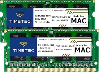 تايم تيك مجموعة اي سي 16GB (2x8GB) من هاينكس متوافقة مع ابل DDR3L 1600MHz PC3L-12800 لاوائل ومنتصف واواخر 2012 واوائل واخر 2013 2014 منتصف 2015 ماك بوك برو واي ميني (16GB عدة ))