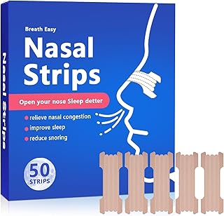 Nose Plasters Snoring Pack of 50 Fast Anti Snoring Nose Strips Nose Plasters Better Breathing for Breathe, Mild and Non-Irritating Effective Anti Snoring Skin Colour Nasal Strips for Sports and Sleep