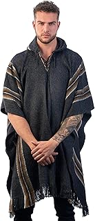 Alpaca Hooded Poncho for Men - Warm and soft - Cloak Cape