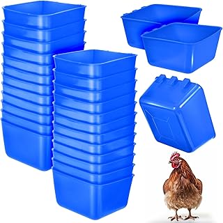 20 Pcs Cage Cups Chicken Feeder Waterer, 16 oz, Hanging Bunny Cage Feeder, Chicken Water Bowl for Pet Parrot, Rooster, Parakeet, Gamefowl, Poultry, Pigeon Wire Cage