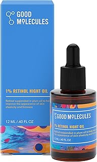 Good Molecules 1% Retinol Night Oil 12ml/0.40oz - Facial Oil With Retinol, Plum and Rosehip Seed Oil - Anti-Aging Hydrating Skincare For Face