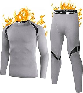 Men's Thermal Top and Bottom Set Underwear Long Johns Base Layer with Soft Fleece Lined