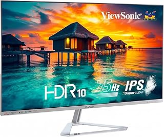 فيوسونيك شاشة LED VX3276 MHD 32 بوصة 31.5 قابلة للعرض 1920 × 1080 FHD 1080p @ 75 Hz IPS 250 شمعة متر مربع 1200:1 4 مللي ثانية HDMI وVGA ومنفذ عرض ومكبرات صوت أسود