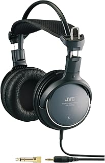 JVC سماعة راس دقيقة الحجم بالحجم الكامل من HARX700 - اسود، سلكي، مغلق من الخلف