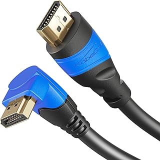 كيبل HDMI 2.0 ايه/بي 2.0، 1.4 ايه بزاوية 270 درجة وطول 1.5 متر ودقة 4 كيه من كابل دايركت، كيبل 1080P 4 كيه بسرعة عالية متوافق مع ايثرنت وUHD والشاشات ثلاثية الأبعاد وFHD وHDR وقناة إرجاع الصوت