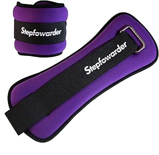 Stepfowarder Ankle/Wrist Weights, 0.3-1kg for a Pair, Three Optional Colors & Weights with Adjustable Strap, 2 Pack