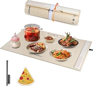 LIWEGHT Electric Warming Tray - 3 Temperature Settings，Rollable & Portable Silicone Food Warming Mat，Full Surface Heating，Food Warmer for Parties，Gatherings，Everyday Use