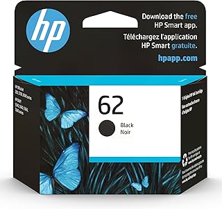 HP خرطوشة حبر سوداء 62 | تعمل مع سلسلة HP ENVY 5540، 5640، 5660، 7640، HP OfficeJet 5740، سلسلة 8040، HP OfficeJet Mobile 200، 250 Series | مؤهلة للحبر الفوري | C2P04AN