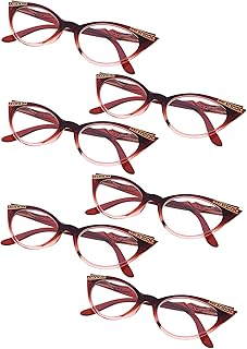 Gr8Sight 6-pack Womens Reading Glasses Include Ladies' Vintage Cat Eye