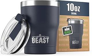 Beast Tumbler - 300 ml (10 oz), Navy Blue | Reusable Stainless Steel, Vacuum Insulated Cup | Double Wall Travel Flask Perfect for Hot or Iced Coffee | BPA Free