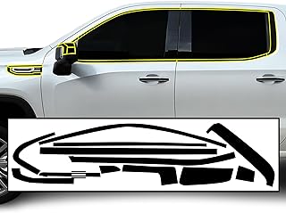 BOGAR TECH DESIGNS Side Window Trim Chrome Delete Overlay Film Compatible with GMC Sierra 1500 2022-2025, Gloss Black