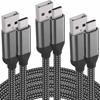 USB C كابل، 3PACK 10FT و 6ft 3FT، الشحن السريع، نايلون، شاحن الحبل السري لLG الإبرة 5 4 G8X G8 V50 V40 شيء becouse لاني، سامسونج غالاكسي S10E S10 S9 بالاضافة الى ذلك، لاحظ 10 9، A10e A20e A20 A30 A40