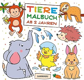 Tiere Malbuch ab 2 Jahren: Tierkinder zum Ausmalen, Kritzeln und Entdecken