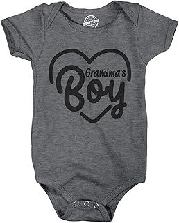 Crazy Dog T-Shirts Creeper Grandmas Boy Baby Bodysuit for Newborn Grandson