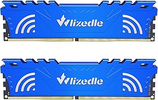 مجموعة DDR4 16GB (2x8GB) ذاكرة سطح المكتب 2666MHz CL19 UDIMM Wlizedle كمبيوتر مكتبي RAM PC4-21300 288 دبوس 1.2 فولت 1Rx8 للكمبيوتر المنزلي، ازرق، من وي ليزدل