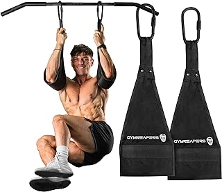 Gymreapers Hanging Ab Straps For Core Strength and Abdominal Training - Padded Adjustable Arm Supports For Bodyweight Exercises