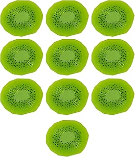 HarmonyCrafts 10Pcs Beautiful Artificial Kiwi Slices Durable Slice Simulation Fruit Decoration Useful Realistic Fruit Ornament for Fruit Model Decoration