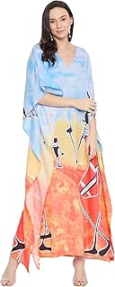 Oussum Plus Size Kaftan for Women Polyester Summer Caftan Swimwear Cover Ups Maxi Beach Dress