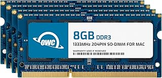 OWC مجموعة ترقية ذاكرة DDR3 SO-DIMM PC3-10600 CL9 سعة 32 جيجابايت (4 × 8 جيجابايت) 1333 ميجاهرتز 204 دبوس لجهاز اي ماك، (1333DDR3S32S)، من او دبليو سي، سعة 32.0 GB