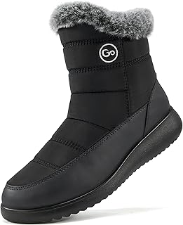 Reimferce Women Winter Snow Boots Waterproof: Mid Calf Womens Boots with Fur Lined Anti Slip Zipper Booties Comfortale Outdoor Shoes