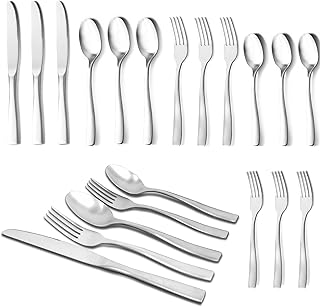 Silverware Set Flatware Stainless Steel: Kitchen Matte Utensils Fork Spoon Knife 20-Piece - Silverware Flatware Set Service for 4 - Sliverwarer Set Heavy Reusable for Home Restaurant Camping Outdoor