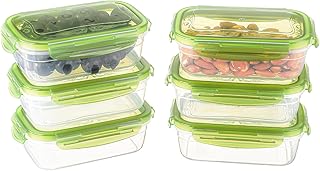 Meng Jiaran 6 Pack 200ML Small Food Containers with Lids, Leak-proof Plastic Containers with Lids, Meal Prep Containers Reusable, Microwave freezer Dishwasher Safe