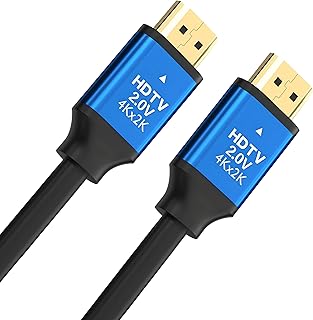 بترون كيبل HDMI 4K - سلك فائق السرعة فائق الدقة، 18 جيجابايت في الثانية، ثلاثي الابعاد وايه ار سي، 6.5 قدم، لتلفزيون