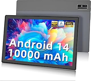 فيفايفا تابلت اندرويد 10.1 انش 2024 احدث 14 ذاكرة RAM 12GB روم 128GB واي فاي 2.4+5G مع شاشة لمس FHD IPS وكاميرا مزدوجة وبطارية 10000mAh ومكبرات صوت ستيريو وبلوتوث 5.0 رمادي