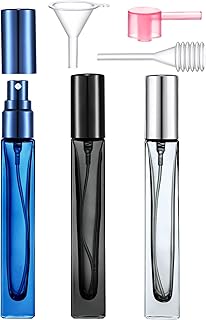 Yikimyfo Glass Cologne Travel Bottle, 3 Pcs 10ml/0.34oz Travel Perfume Bottle Refillable Empty Perfume Spray Bottles Fine Mist Perfume Atomizer Leakproof Travel Size Perfume Refill Bottle