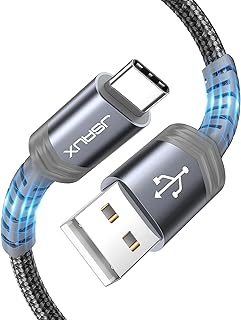 كيبل USB نوع C للشحن السريع 3 امبير [عبوة من قطعتين بطول 3.3 قدم]، سلك مضفر للشحن جي سوكس USB-A الى USB-C متوافق مع سامسونج جالكسي اس 10 اس 9 اس 8 اس 20 بلس ايه 51 ايه 11، نوت 10 9 8، وحدة تحكم بلاي