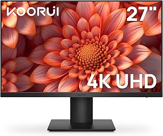 كوروي شاشة كمبيوتر 27 انش 4K UHD (3840 × 2160) IPS 4 مللي ثانية 60Hz 2X HDMI 2.0 ومنفذ عرض 1.4 مزامنة تكيفية HDR10 فيسا 100 100 ملم 90% DCI-P3 العناية بالعين، أسود