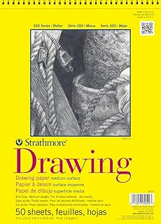 كراسة رسم سلسلة 300 من ستراثمور، بسلك وسطح متوسط، مقاس 9 انش ×12 انش، 50 صفحة