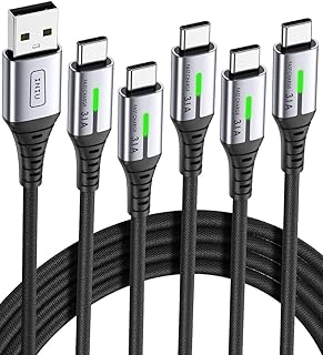 كيبل شاحن USB نوع سي 1+1+2+2+3 متر من اي ان يو جوال طويل مضفر النايلون 3.1 أمبير شحن سريع كيو 3.0 سلك بيانات لسويتش وبلاي ستيشن 5 و4 وايباد برو وسامسونج وجوجل بيكسل