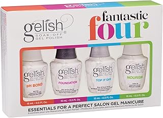 gelish الأشعة فنتاستك فور أساسيات جمع نقع معطلة جل طلاء الأظافر كيت، 15 مل، من جيليش، شفاف