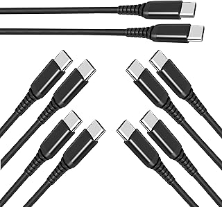 تيكسونيك كيبل USB C [5 قطع 3.1 امبير] كيو سي 3.0 60 واط للشحن السريع PD USB نوع C الى C (3/3/6/6/10 قدم) اسلاك نايلون مضفرة متوافقة مع ايفون 15 وماك بوك برو وايباد ميني 6 واير 4 وجالكسي S23 وبيكسل