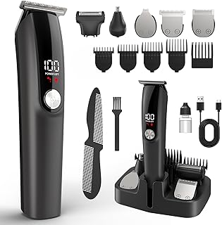 MINGAFENG Hair Clippers for Men Professional 5-in-1 Clippers and Trimmers Set,Men's Electric Shaver and Beard Trimmer,All-in-One Grooming Kit for Nose, Beard and Facial Hair