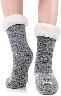 MAKINGTEC Slipper Socks Cute Warm Cosy Fluffy Socks Thick Cozy Socks Ladies Bed Socks Cabin Warm Socks, Non Slip Fluffy Socks Fleece Cute Warm Cosy Winter Gifts for Women and Girls