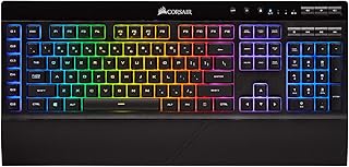 لوحة مفاتيح ألعاب لاسلكية من CORSAIR K57 RGB - وقت استجابة أقل 1 مللي ثانية مع تيار لاسلكي توصيل دونجل USB أو بلوتوث سلكي ذات إضاءة خلفية فردية أسود