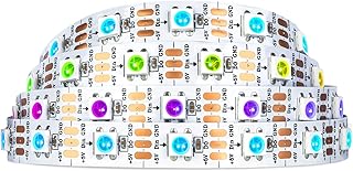 سيزو شريط اضاءة LED WS2812B ايكو 1 متر 60 ليد تيار مستمر 5 فولت قابل للعنونة بشكل فردي SMD5050 RGB بكسل لون دريم كولور للبرمجة نيوبكسيل مرن مقاوم للماء IP30 PCB ابيض WS2812E