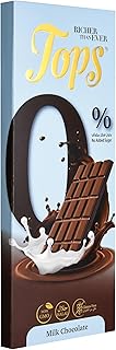 Tops Milk Chocolate Bars 60g Sugar Free Packet 12 Pieces باكيت ألواح شوكولاتة توبس حليب 60 جم بدون سكر عدد 12 حبة