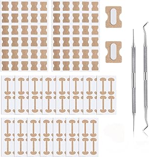 مجموعة ادوات لاظافر القدم النامية بما في ذلك مبرد ورافع اظافر 60 قطعة لاصقة مرنة منحنية من ملصقات تصحيح 122