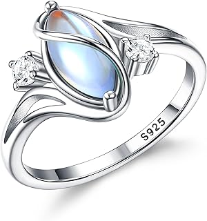 Women's 925 Sterling Silver Ring Brilliant Stone Polished Finger Ring Handmade Statement Ring Thumb Ring Moonstone Ring Silver Ring for Women